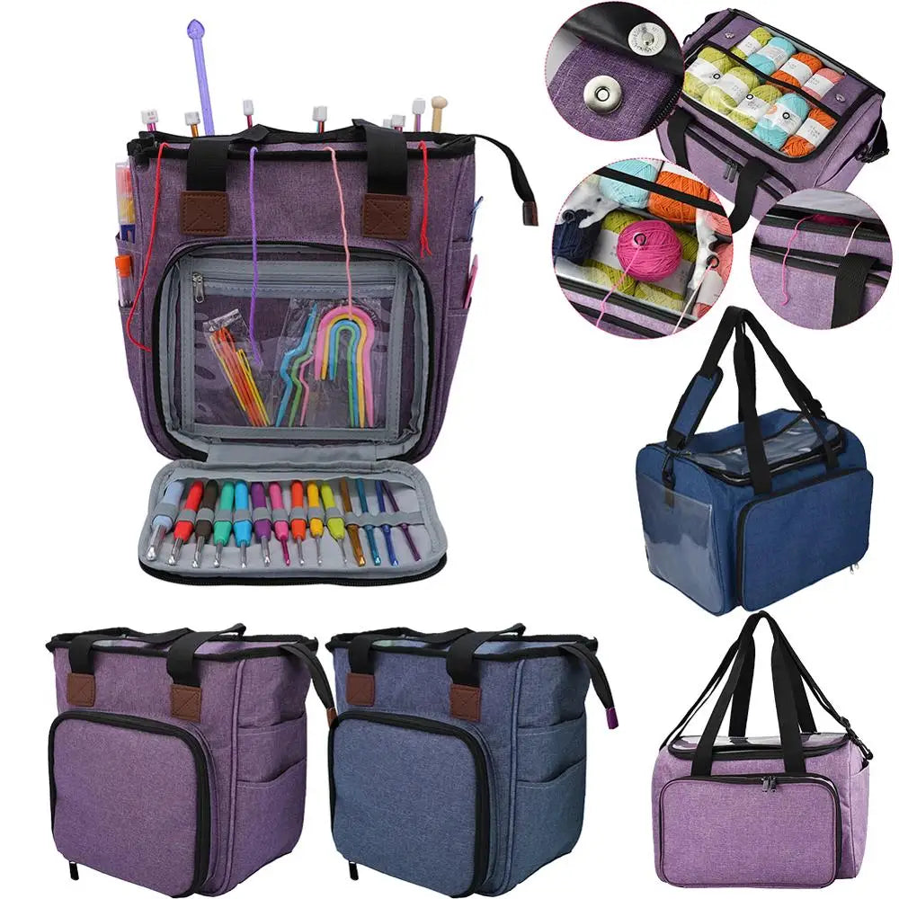 Portable Sewing Knitting and Crocheting Organizer Storage Bag