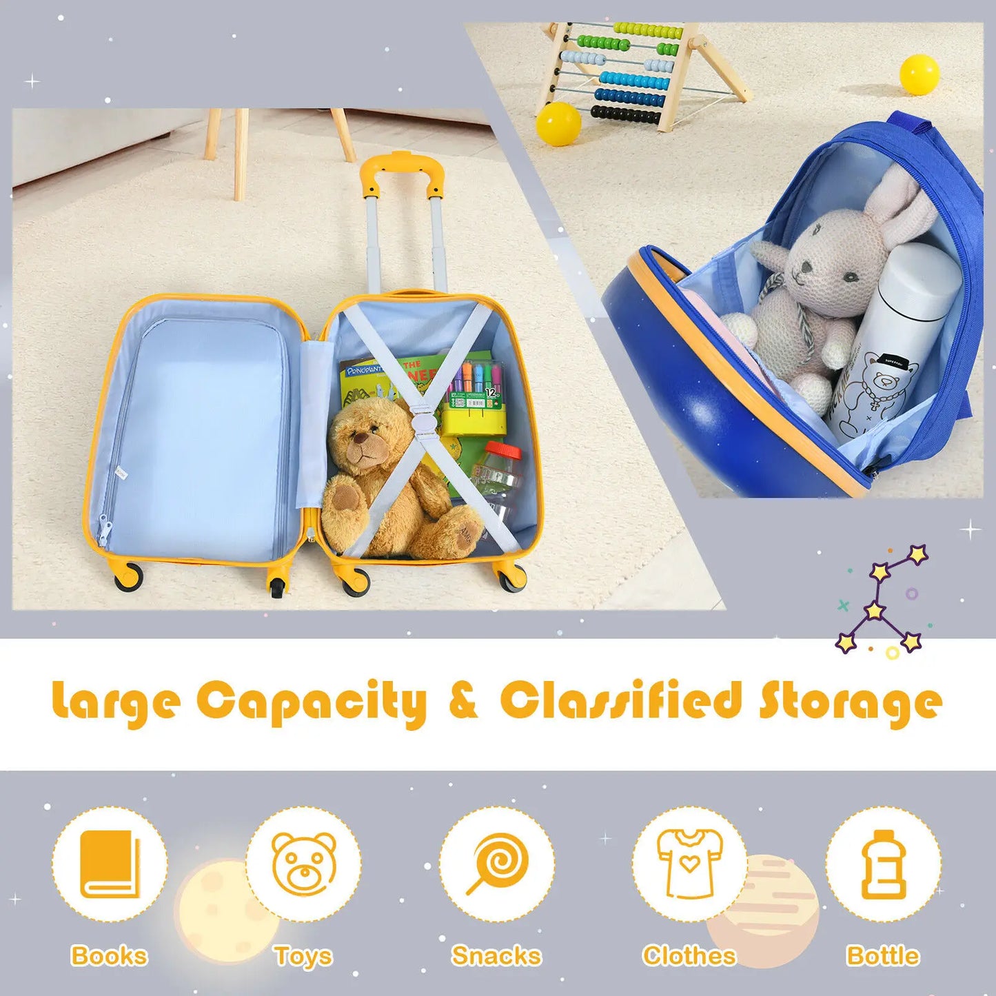 2PC Kids Carry-On Luggage Set