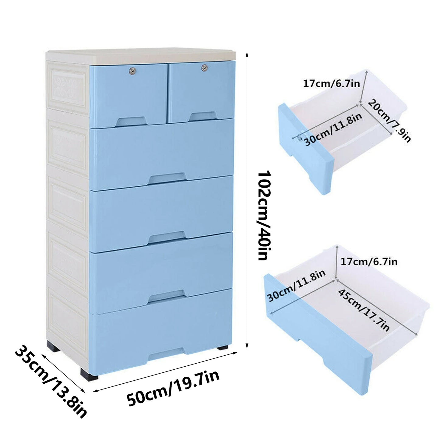 6 Drawer Plastic Dresser