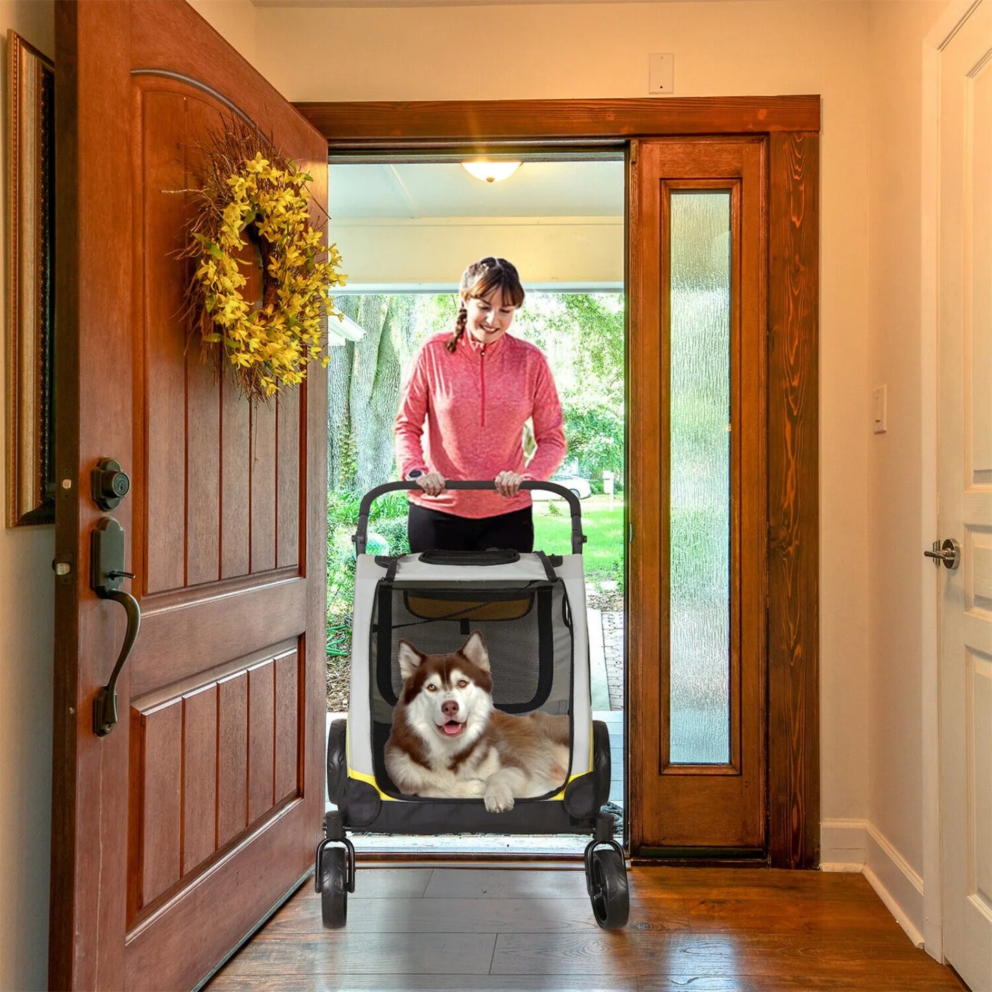 4-Wheeled Foldable Pet Stroller